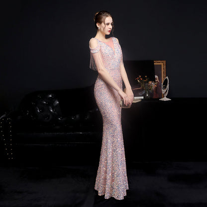 Illusion Beaded Formal Dress