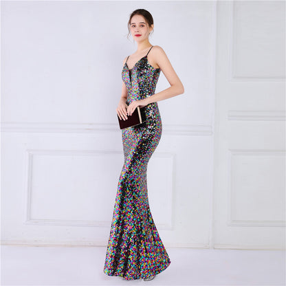 Beaded Position Flower Formal Dress