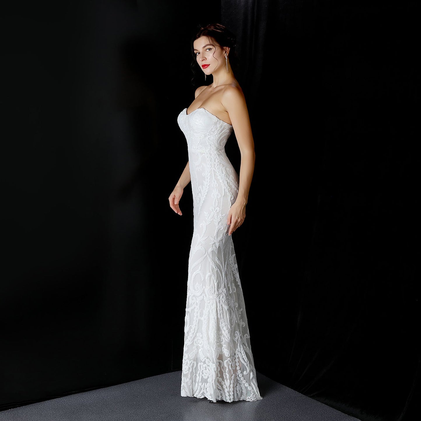 Sequined Formal Dresses with Short Front and Long Back