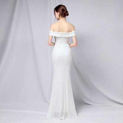 Off The Shoulder Fishtail Formal Dress