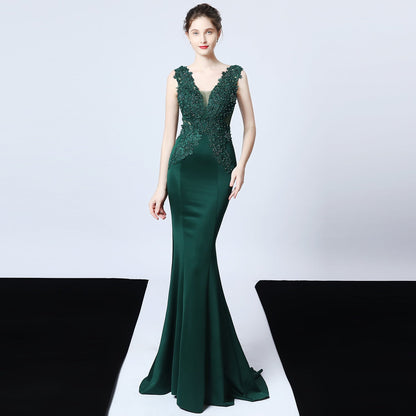 Hand Appliquéd Beaded Formal Dress