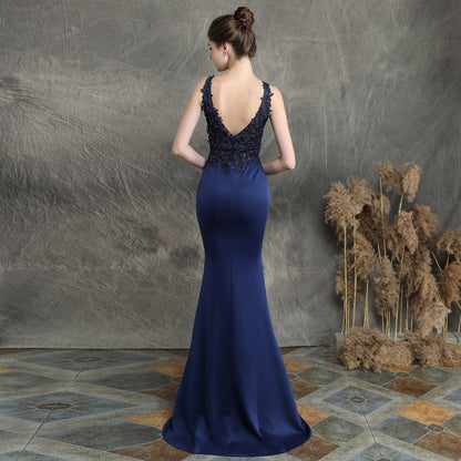 Handmade Applique Beaded Formal Dress
