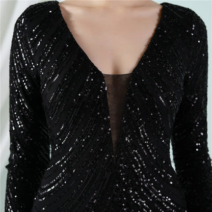 Sequined Fishtail Formal Dress