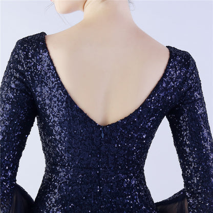 Trimmed Mesh Formal Gown