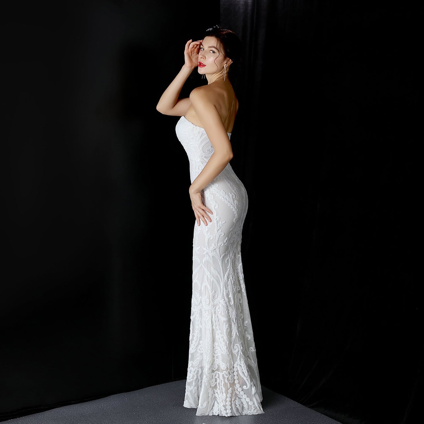 Sequined Formal Dresses with Short Front and Long Back