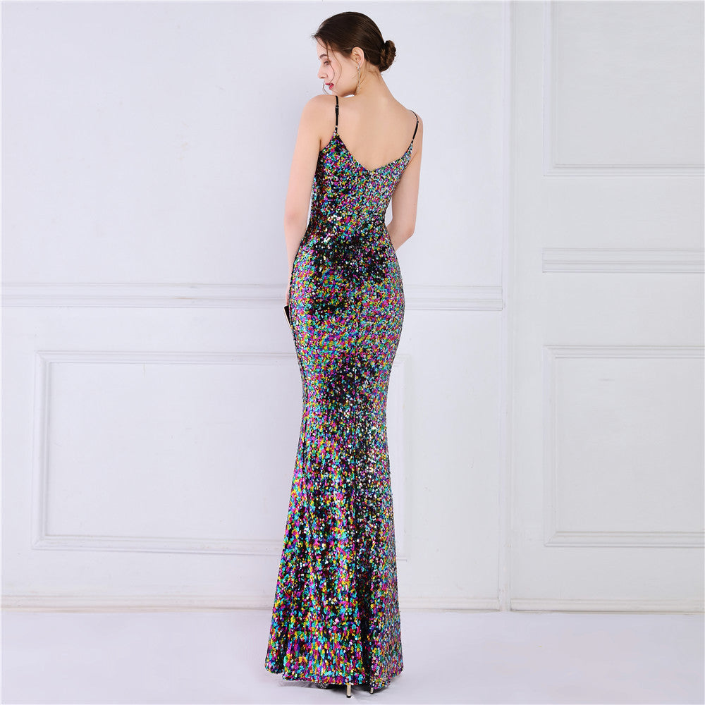 Beaded Position Flower Formal Dress