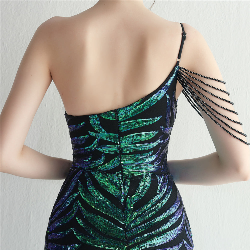 Beaded Sexy Halter Formal Dress