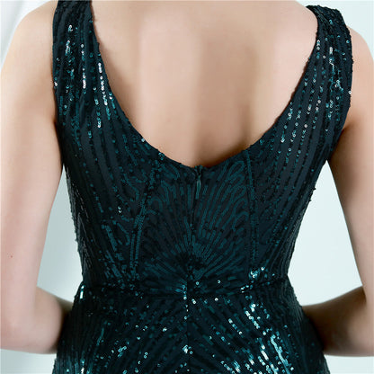 Sleeveless Sequin Formal Dress