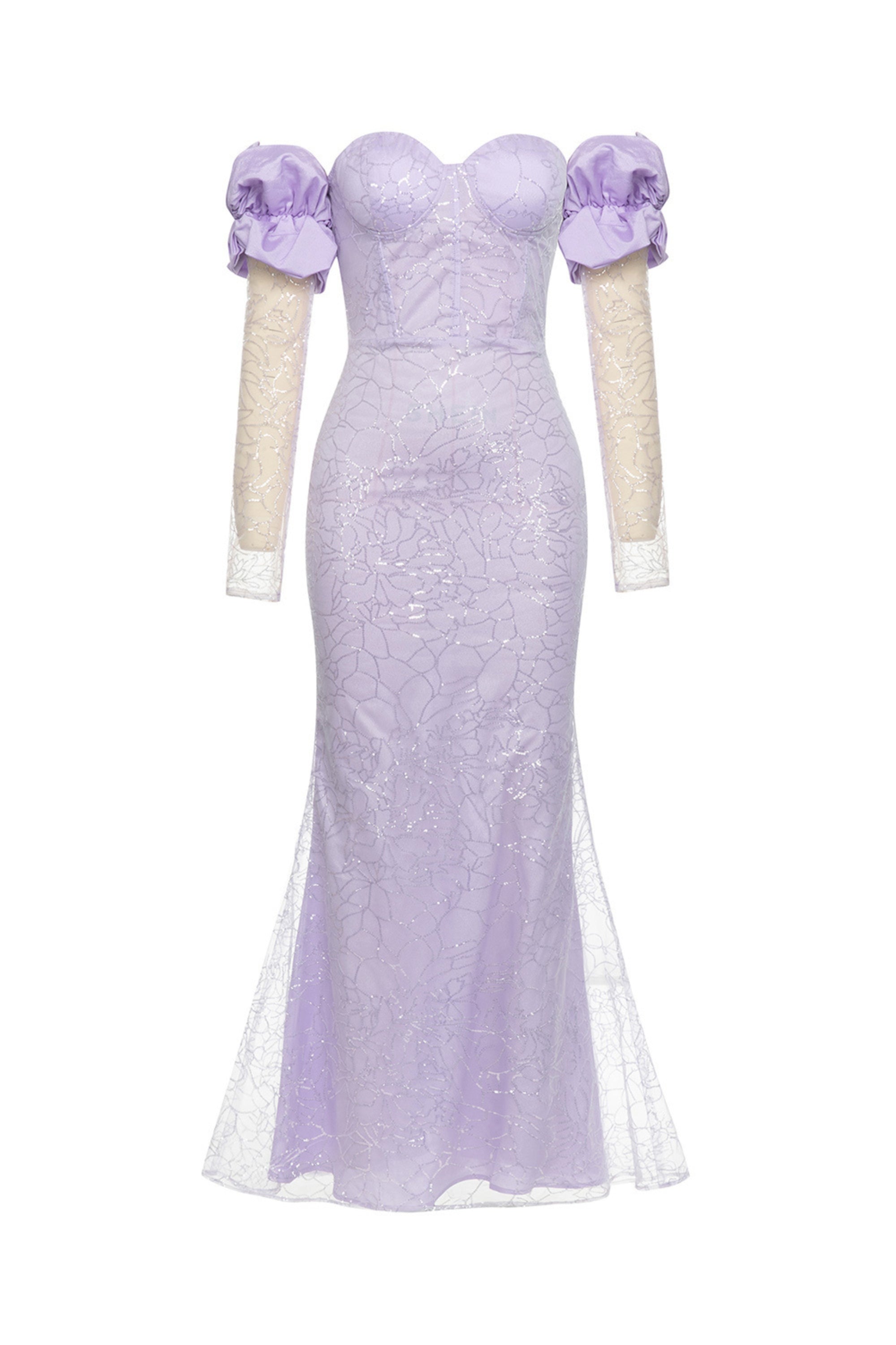Sequin mermaid maxi dresses in purple
