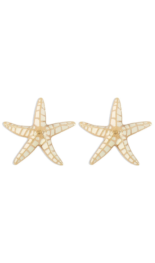 STARFISH EARRINGS IN BEIGE