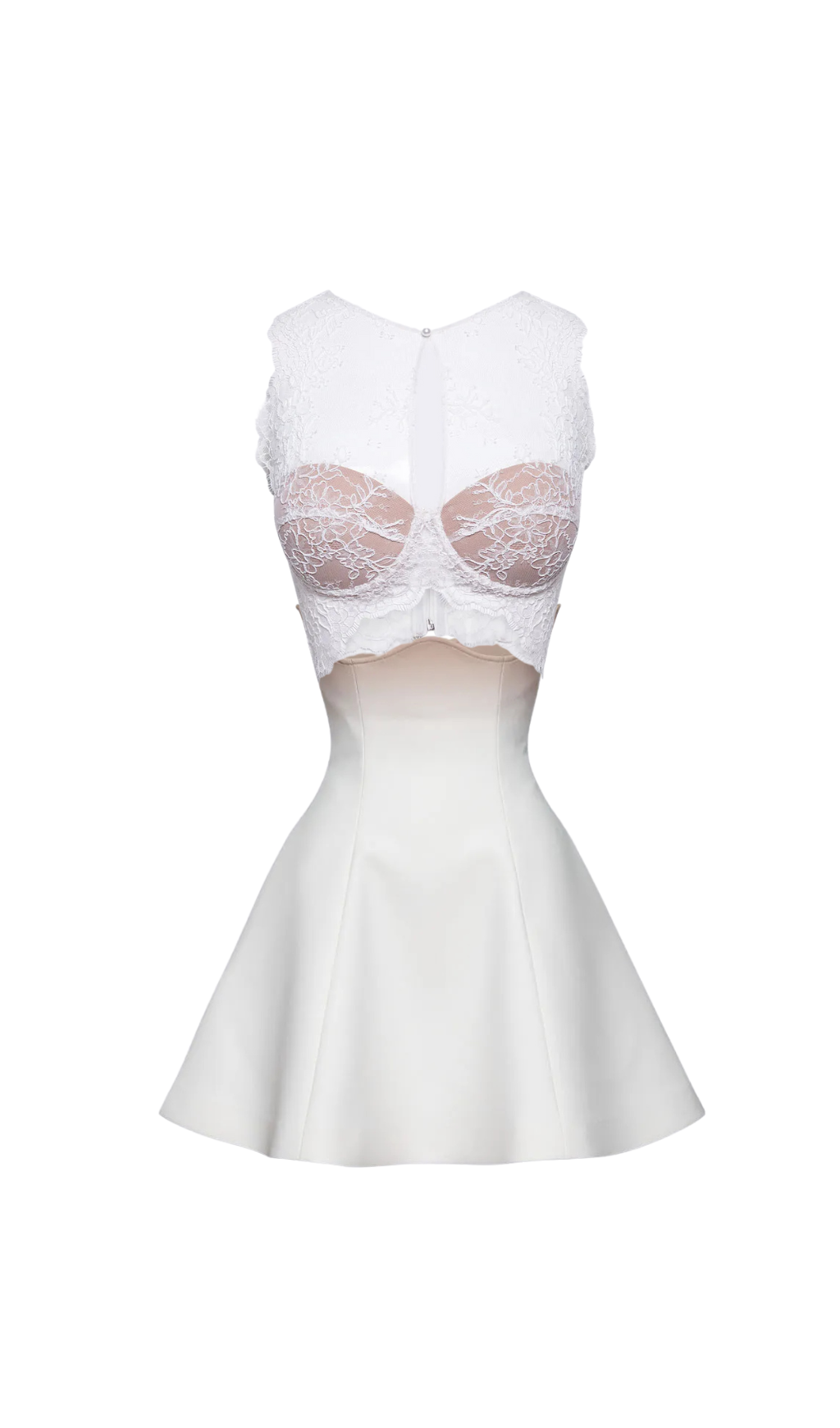 nude ombre off-white under-bust corset mini skirt set