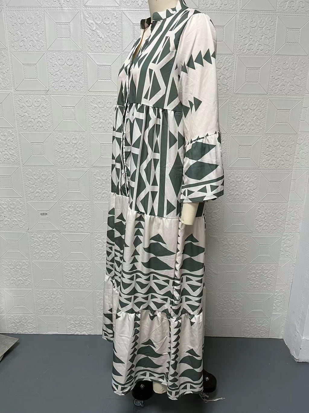 Ladies Elegant Printed Shirt Skirt Bohemian Dress