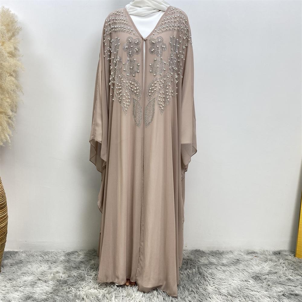 Muslim Rhinestone Cardigan Dress