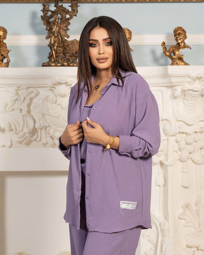 3pcs Set Long Sleeved Shirt Vest and Pants
