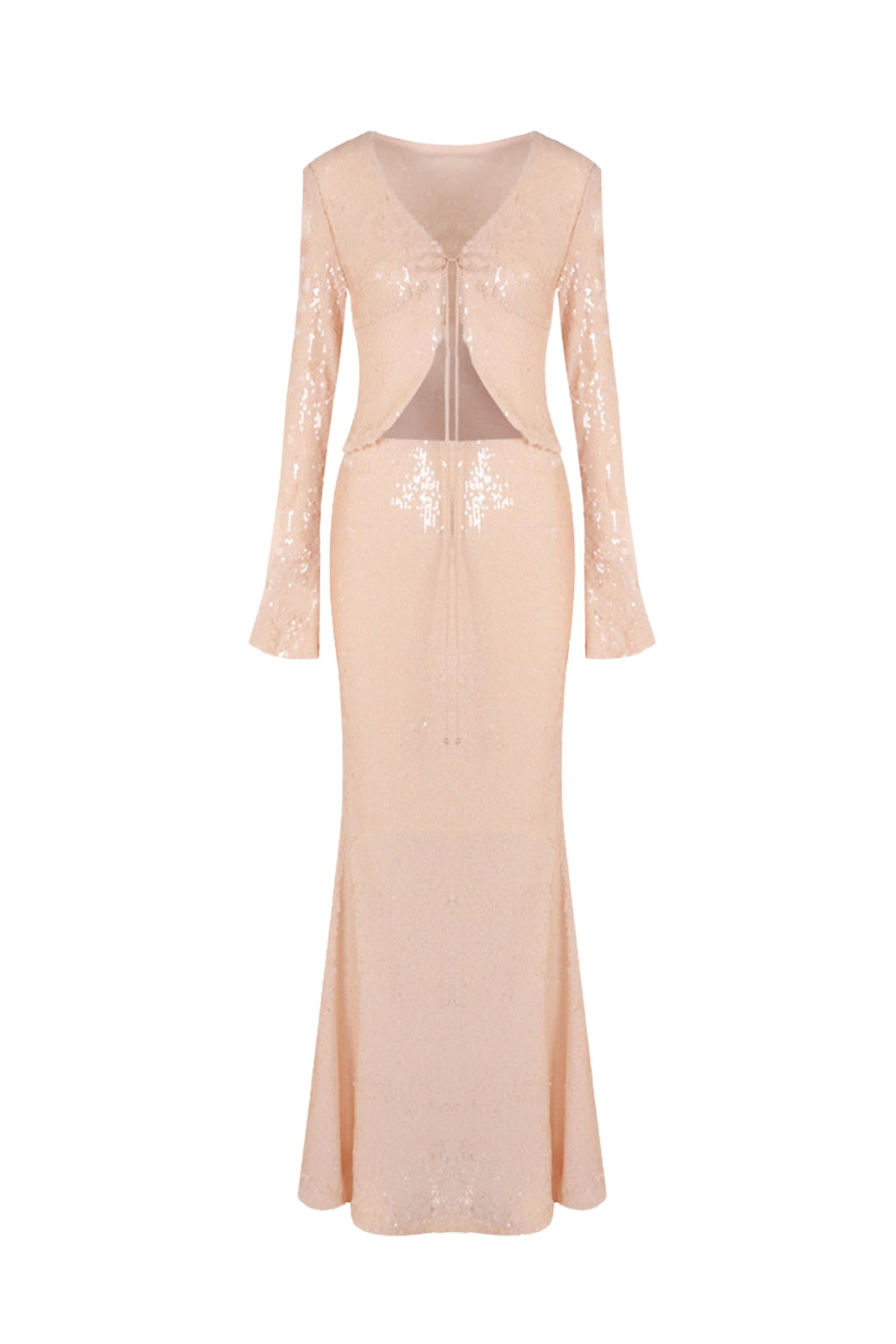 Aubelin Sequin Two Piece Set - Nude
