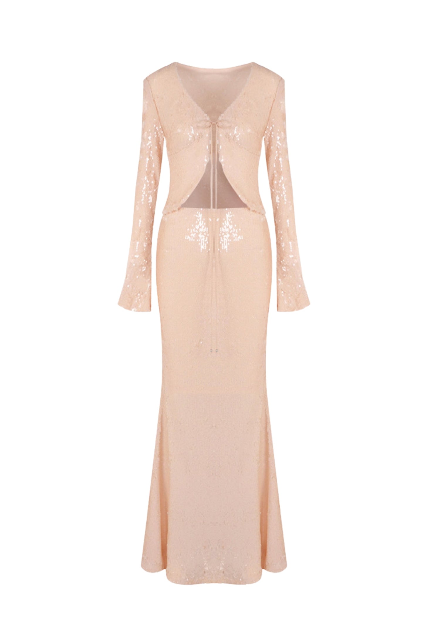 Aubelin Sequin Two Piece Set - Nude
