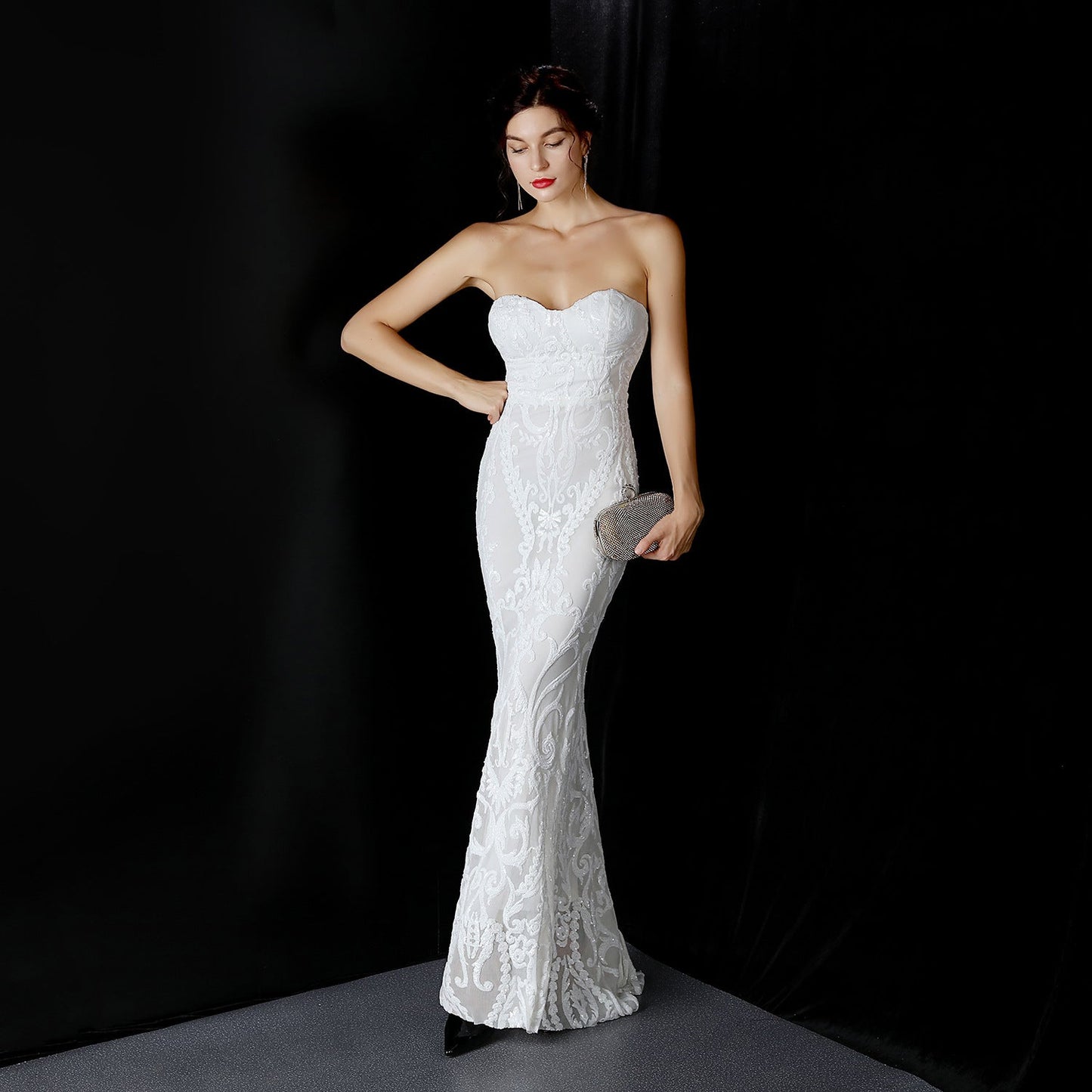 Sequined Formal Dresses with Short Front and Long Back