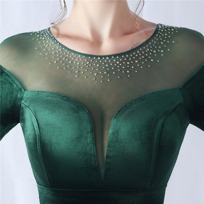 Abito formale in velluto con strass sfumati