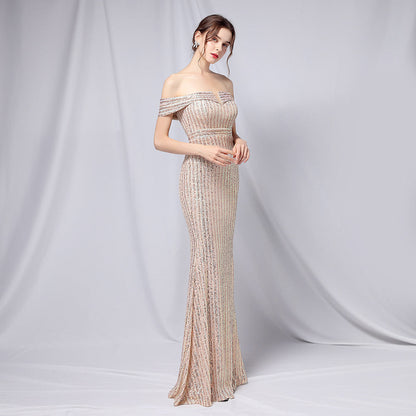 Off The Shoulder Fishtail Formal Dress