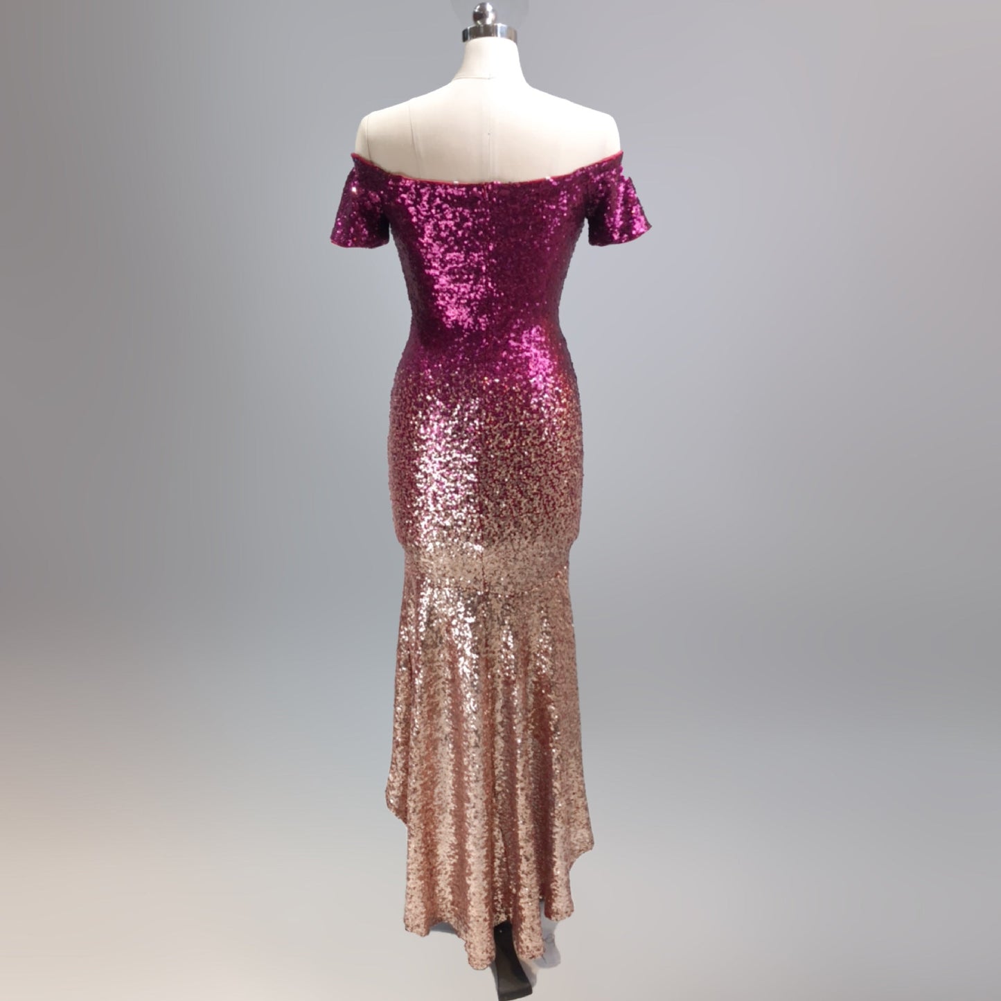 Gradient Beaded Formal Dress