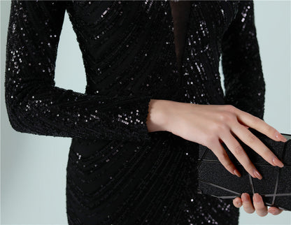 Sequined Fishtail Formal Dress