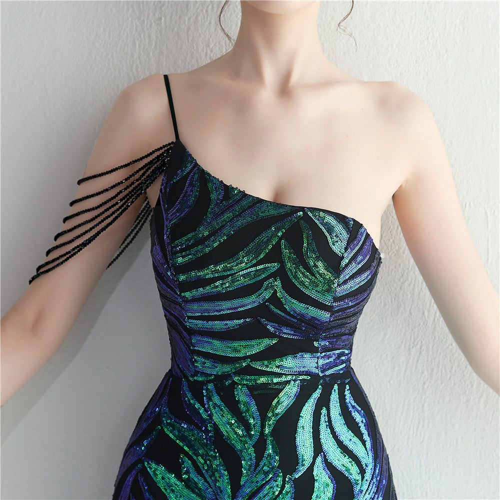 Beaded Sexy Halter Formal Dress