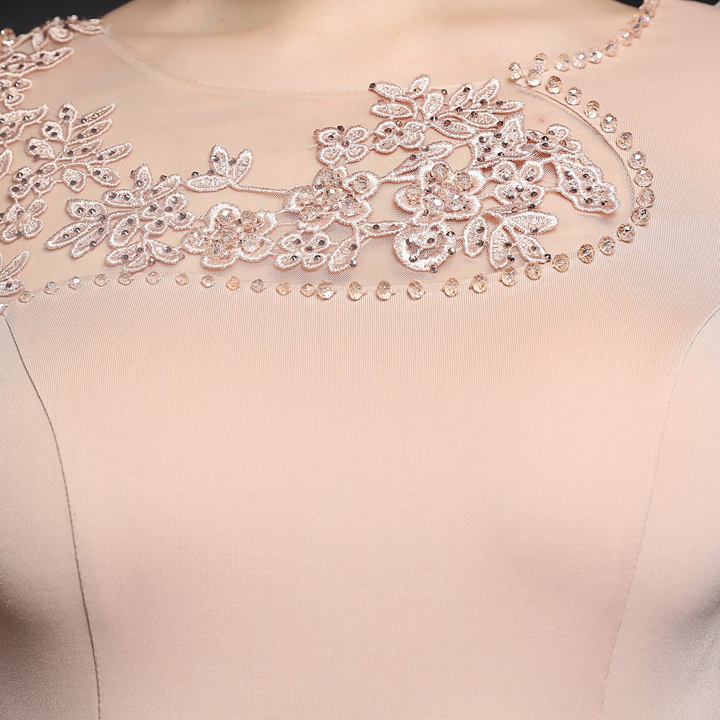Lace Rhinestone Formal Dress