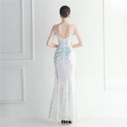 Beaded Illusion Beaded Formal Dress