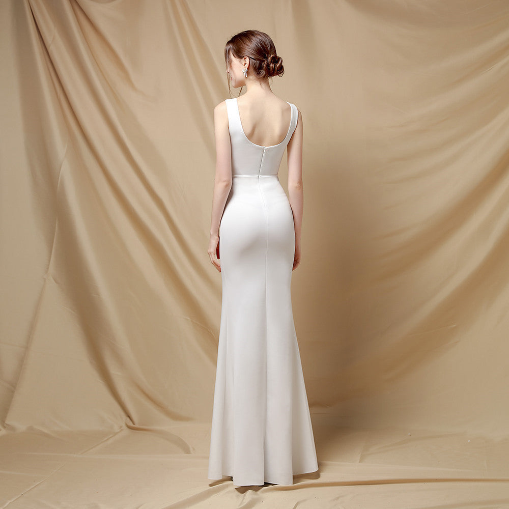 Long Fishtail Neck Formal Dresses