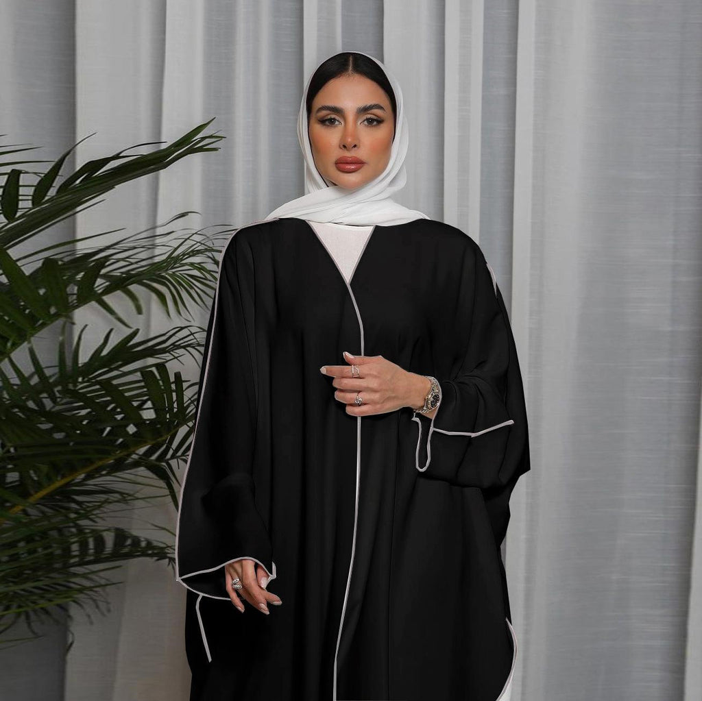 White Panelled Abaya Robe