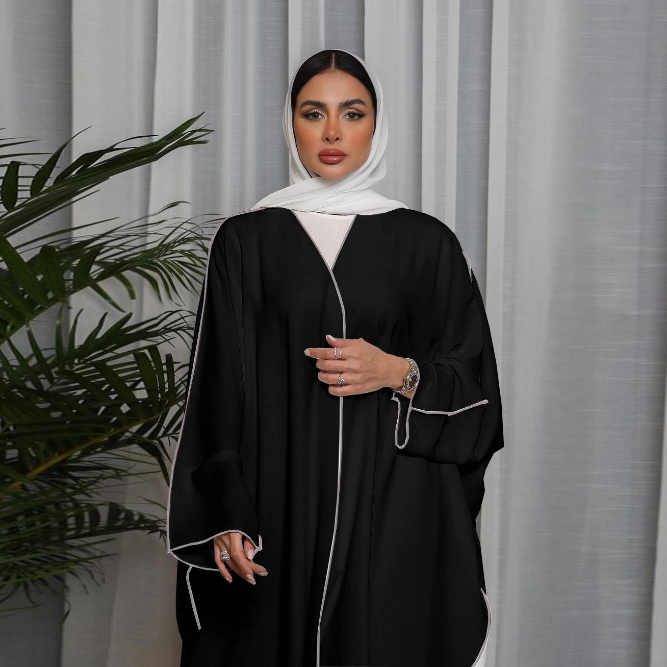 White Panelled Abaya Robe