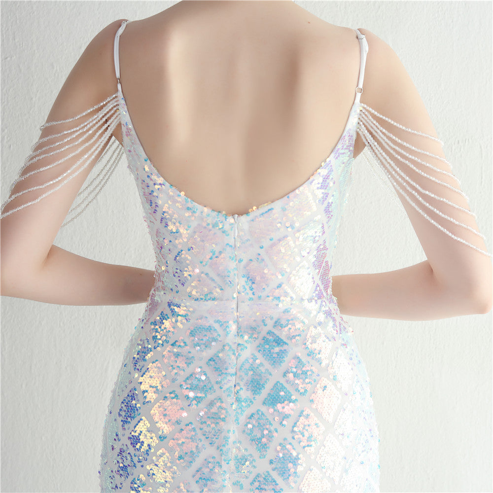 Beaded Illusion Beaded Formal Dress