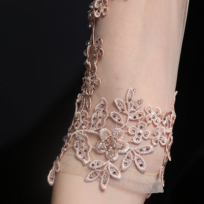 Lace Rhinestone Formal Dress