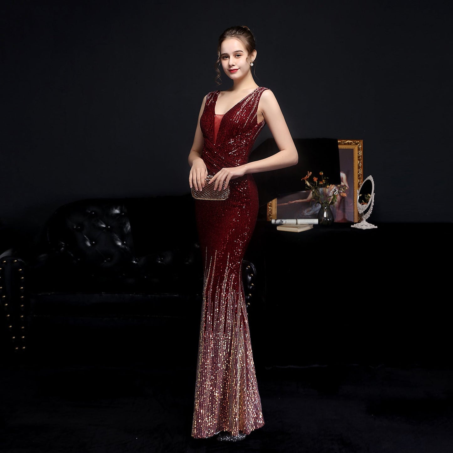 Sleeveless Sequin Formal Dress