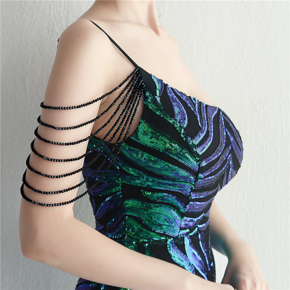Beaded Sexy Halter Formal Dress
