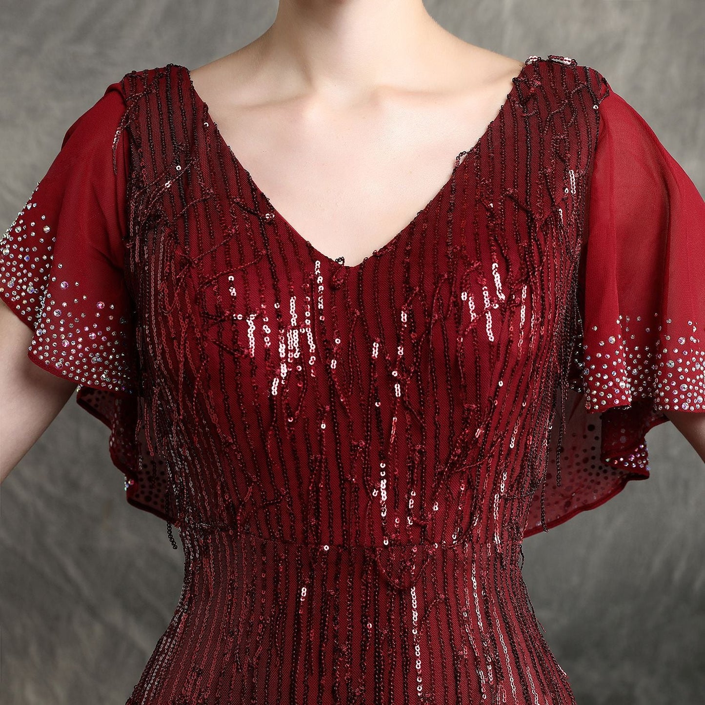 Silk Fringe Beaded Formal Dress