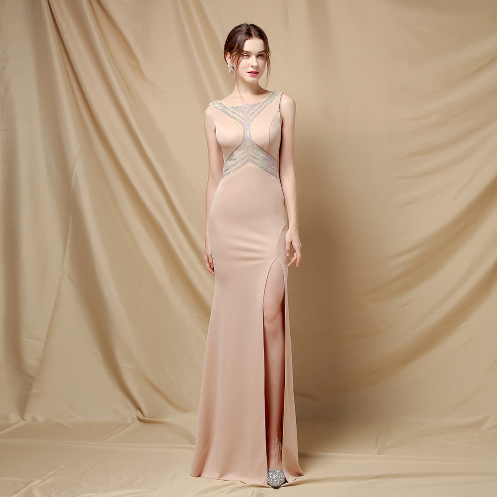 Long Fishtail Neck Formal Dresses