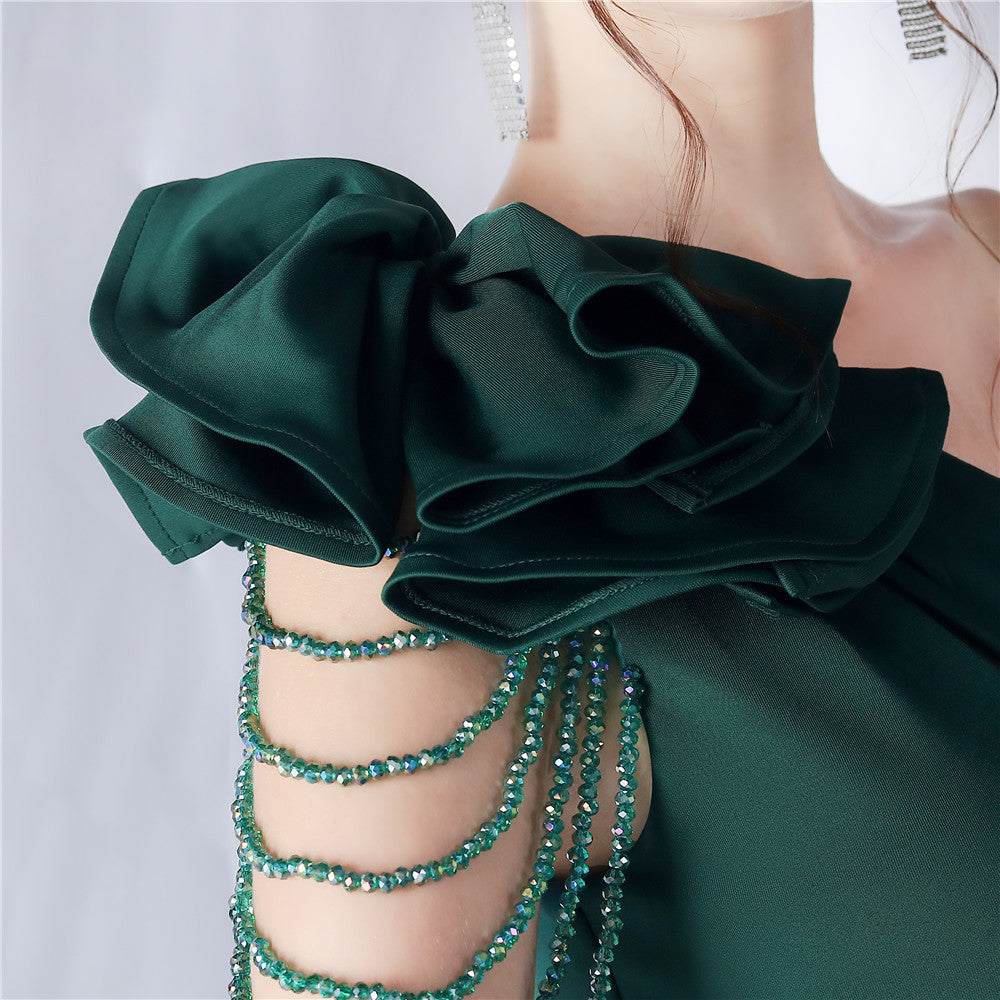 Crafted Flower With Beading Formal Dress