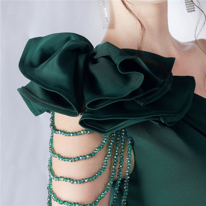 Crafted Flower With Beading Formal Dress