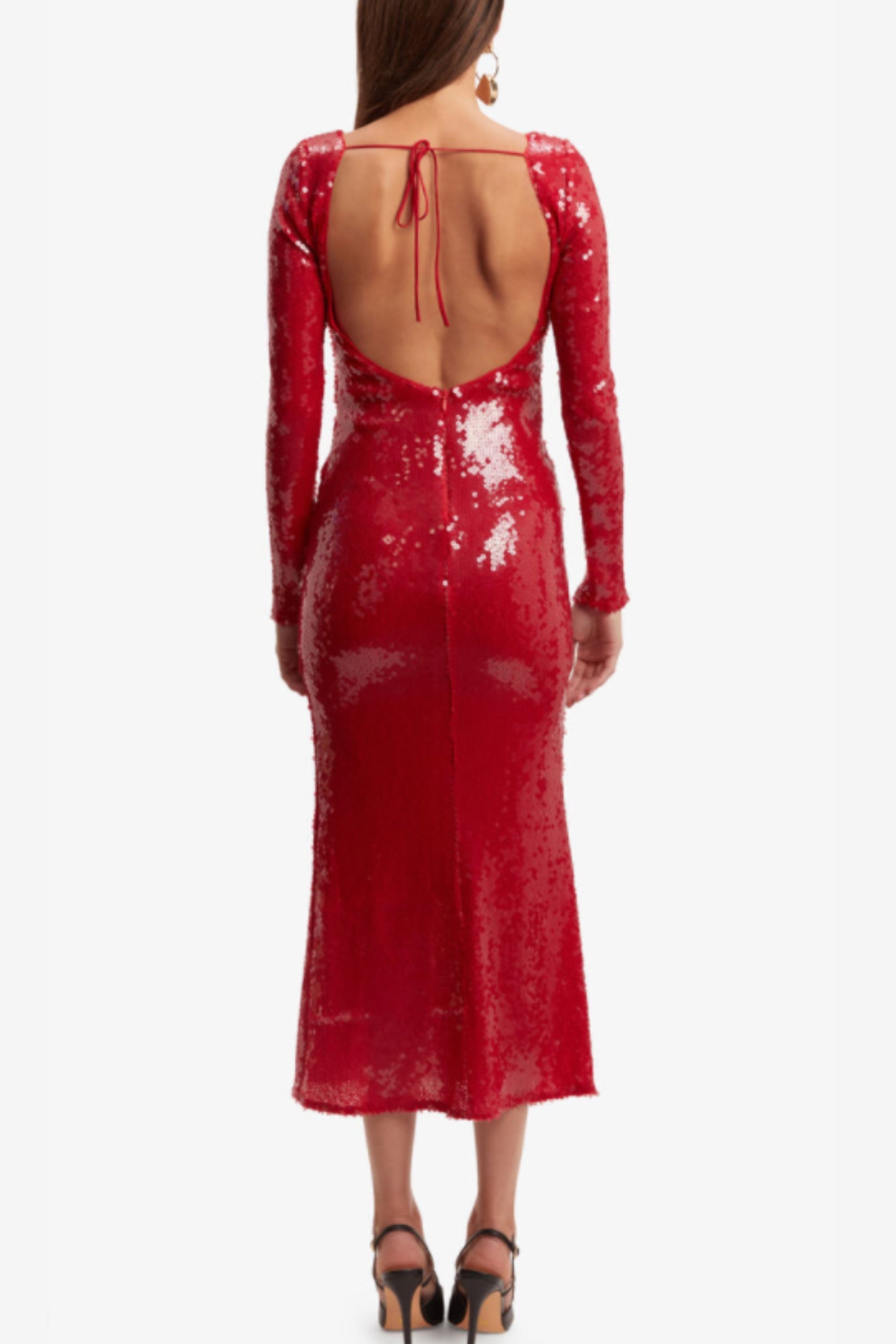 Sequin bandage maxi dress in red
