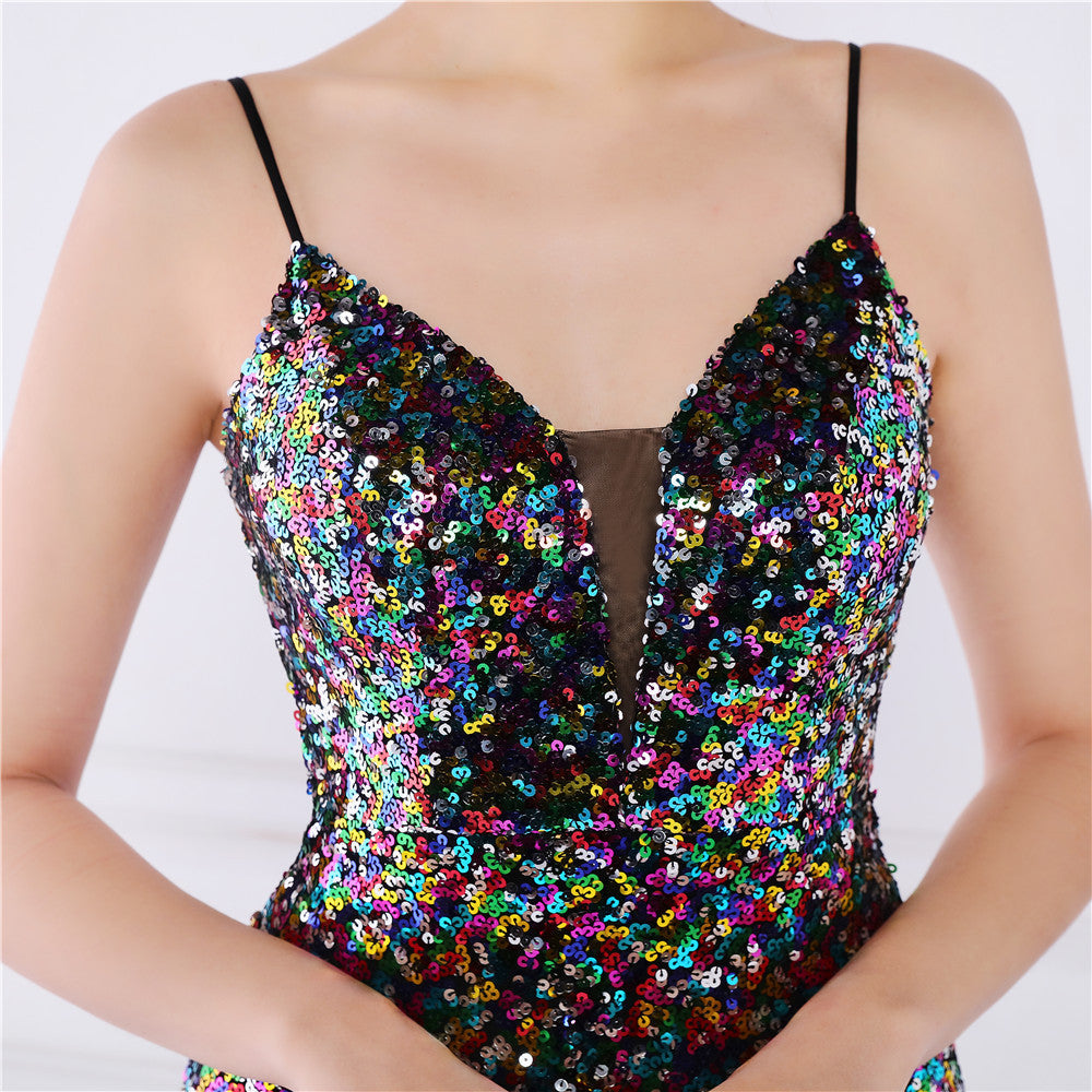 Beaded Position Flower Formal Dress