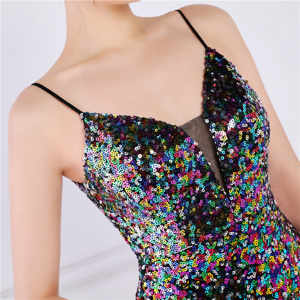 Beaded Position Flower Formal Dress