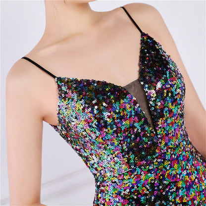 Beaded Position Flower Formal Dress