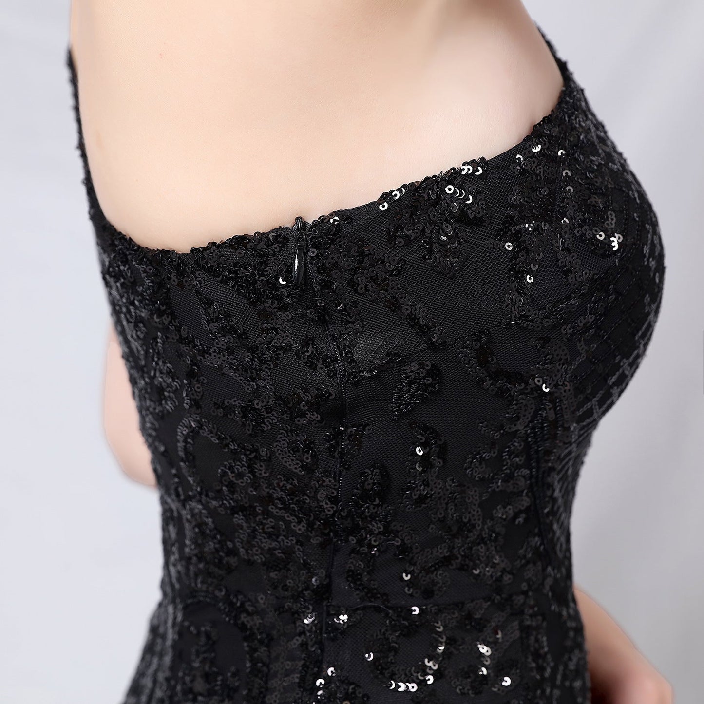 One Shoulder Beaded Formal Dress