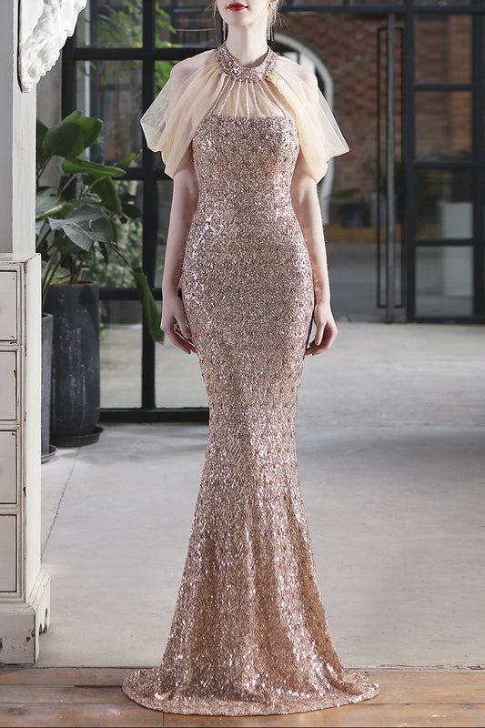 Beaded Mesh Formal Dress Alcyone