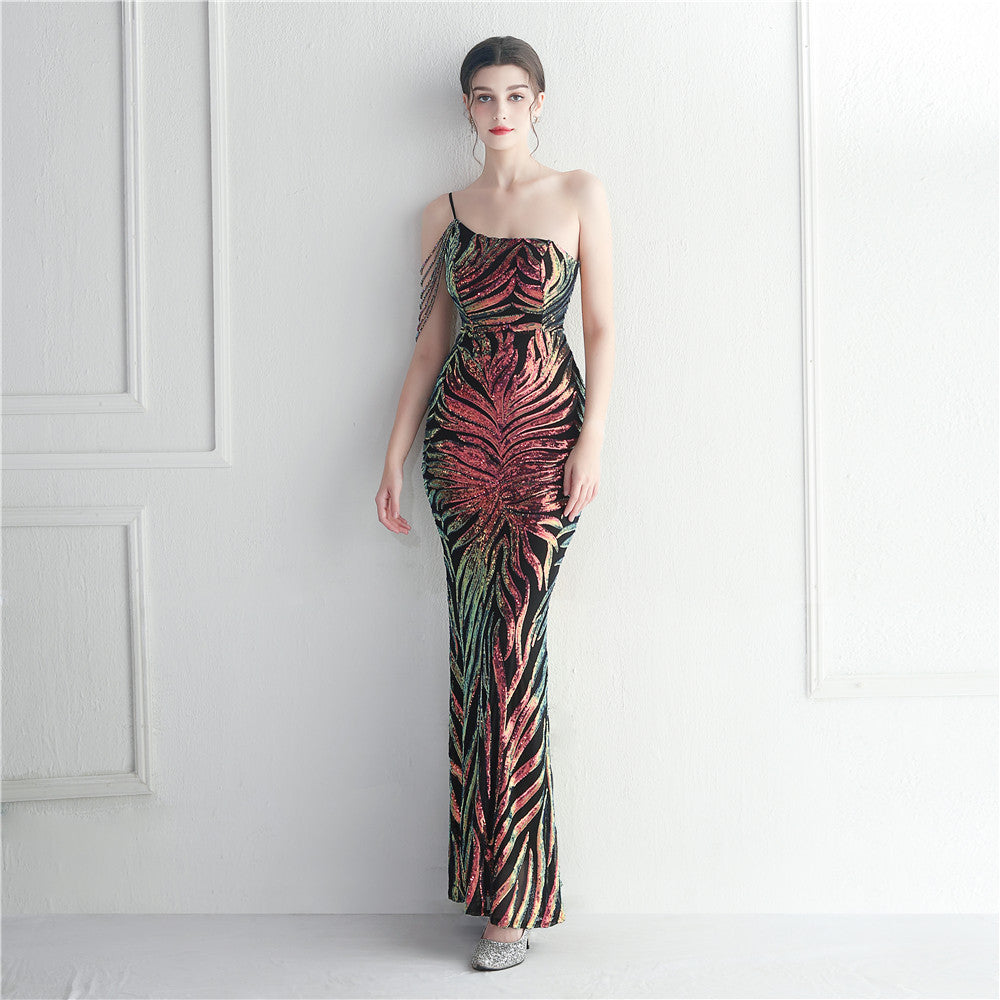 Beaded Sexy Halter Formal Dress