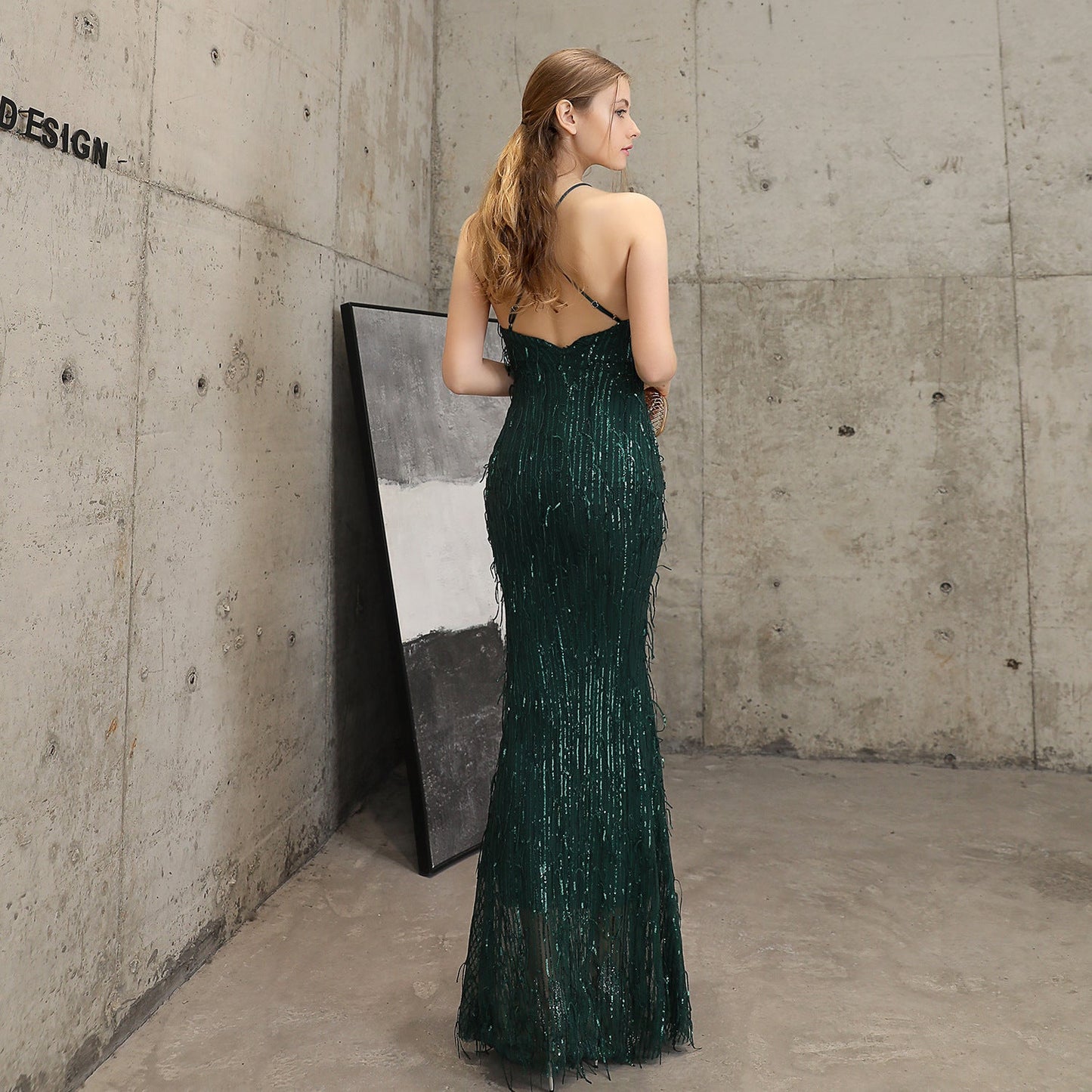 Silk Thread Fringe Beaded Formal Dresses
