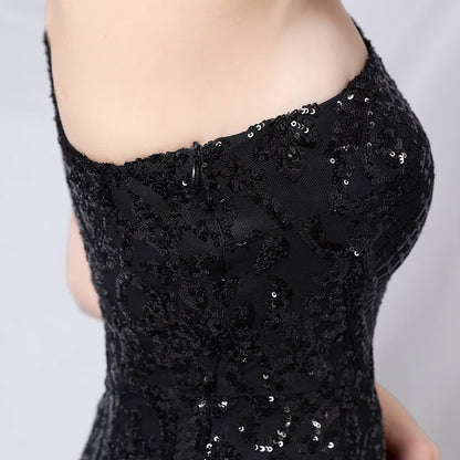 One Shoulder Beaded Formal Dress