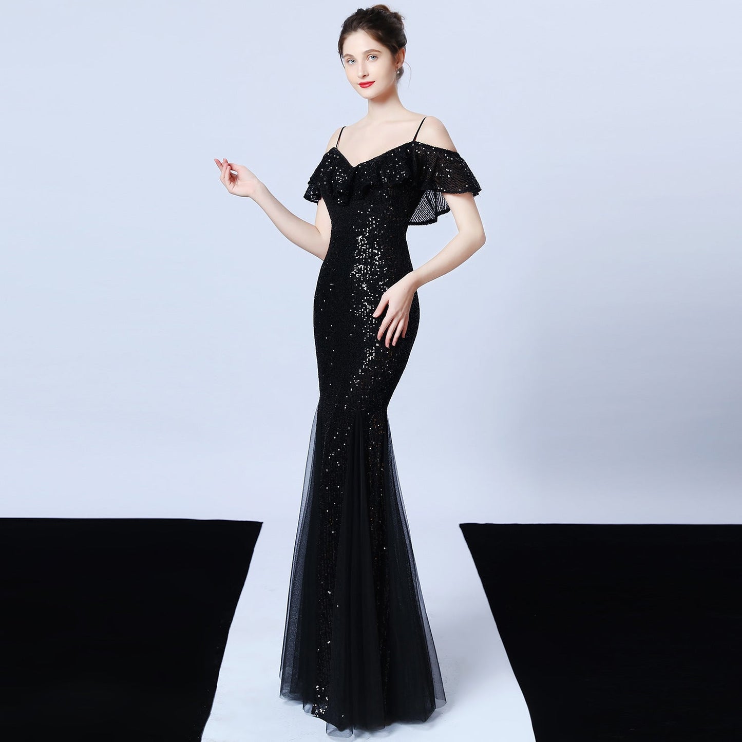 Silk Thread Fringe Beaded Formal Dresses