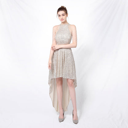 Beaded Hip Wrap Formal Dresses